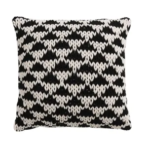 Knitted Black White Pillow