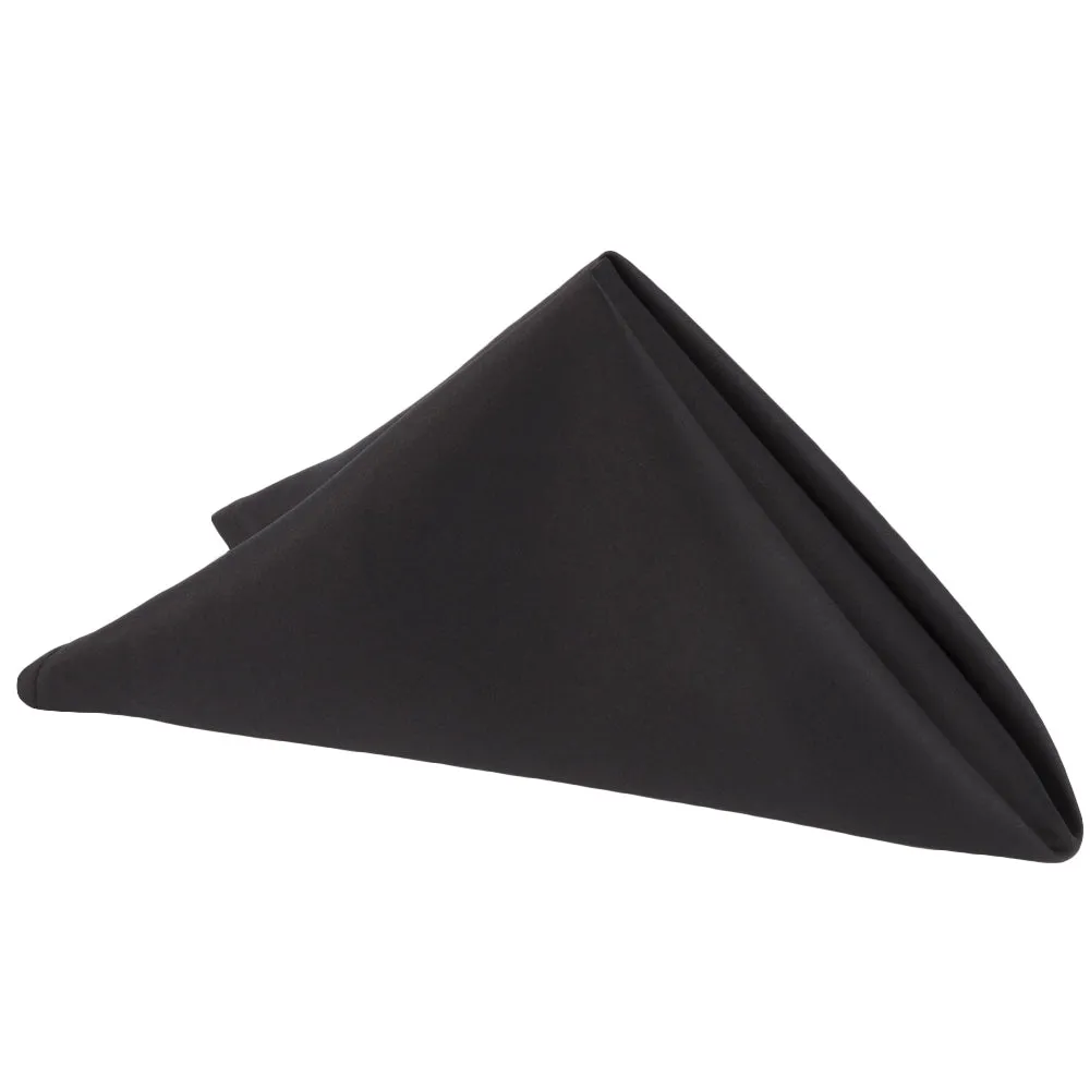 Lamour Satin Napkin 20"x20" - Black