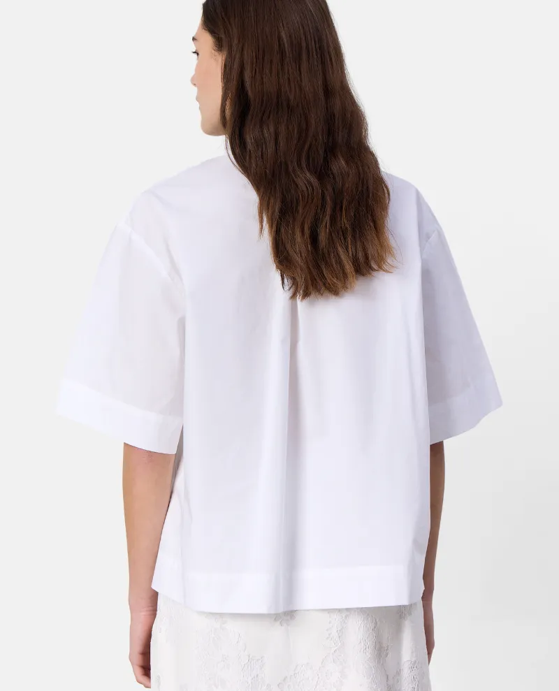 Levete Room Bradie White Cotton Bow Blouse