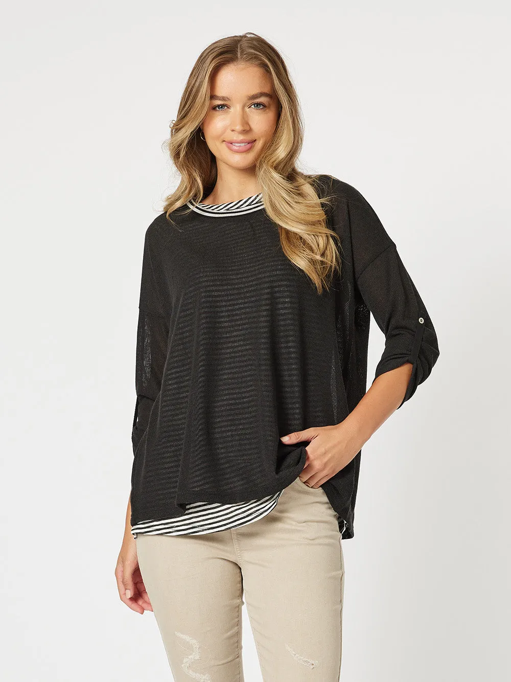 Lily 2 in 1 Top - Black