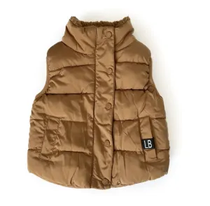 Little Bipsy - Sherpa Lined Puffer Vest in Camel