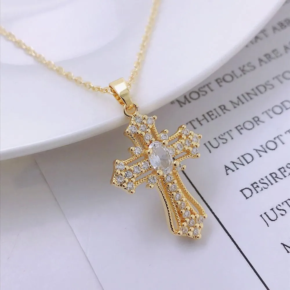 Luxury Zircon Cross Necklace