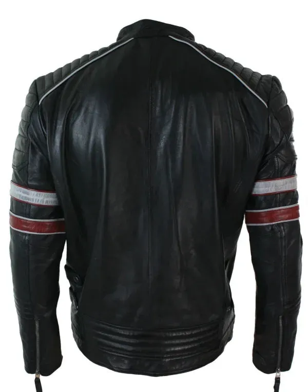 Mens Black Biker Leather Jacket