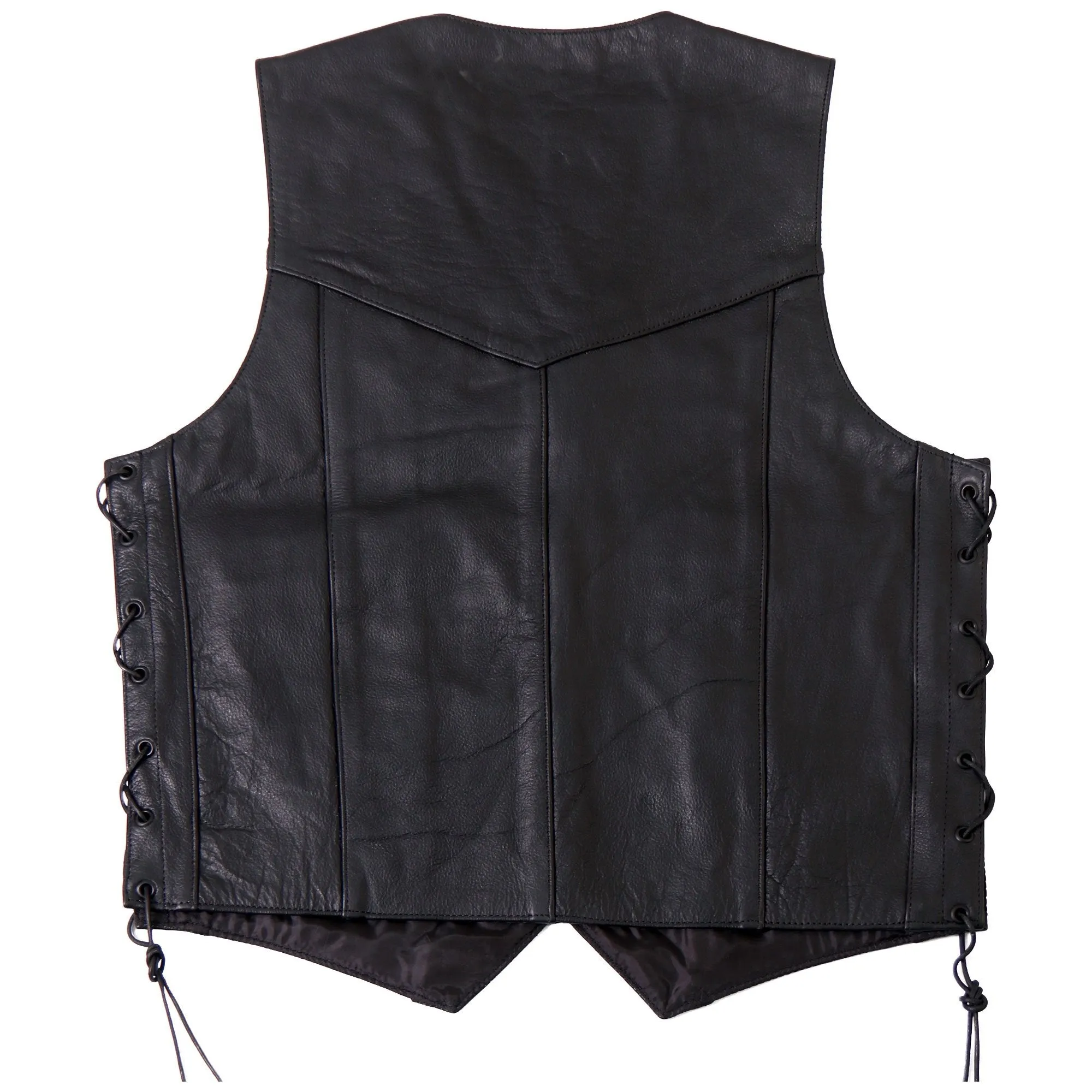 Men's Cowhide Leather Vest w/ Side Lace, VSM1033-HL