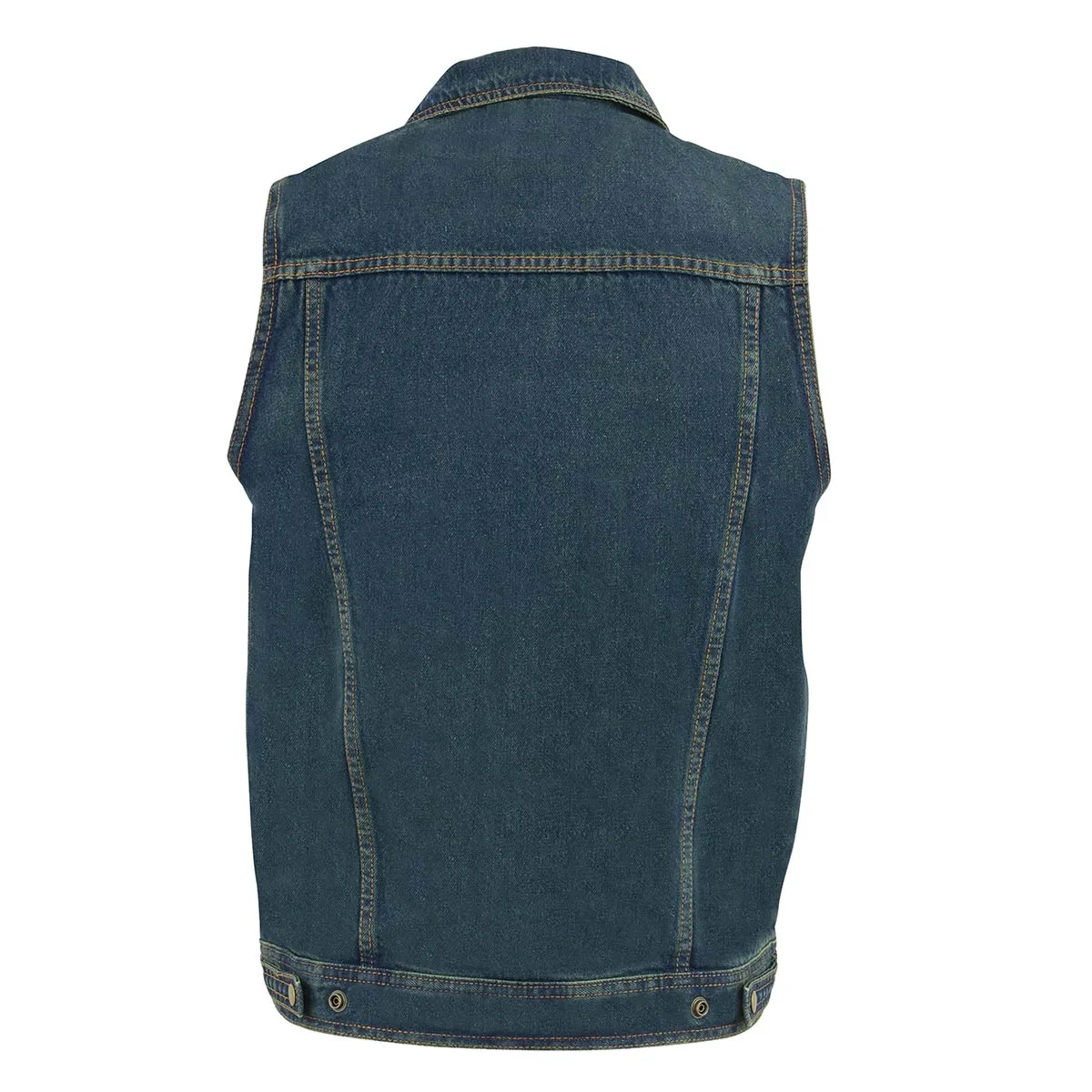 Milwaukee Leather DM1331 Men's Blue Denim Motorcycle Biker Riders Vest