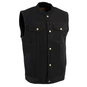 Milwaukee Leather DM2238 Men's Classic Black Denim Club Style Vest