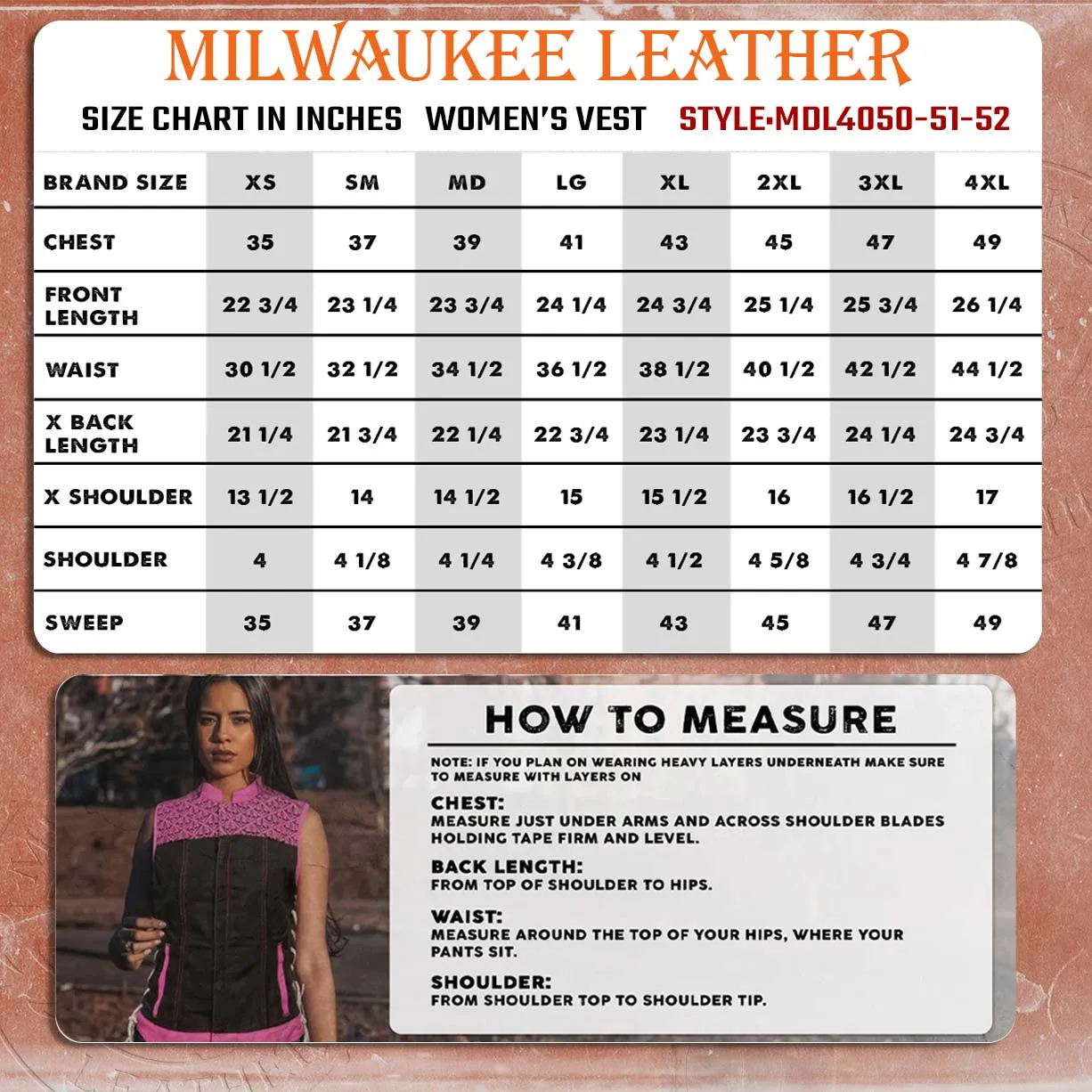 Milwaukee Leather MDL4052 Women's 'Skelly' Black Motorcycle Denim Vest