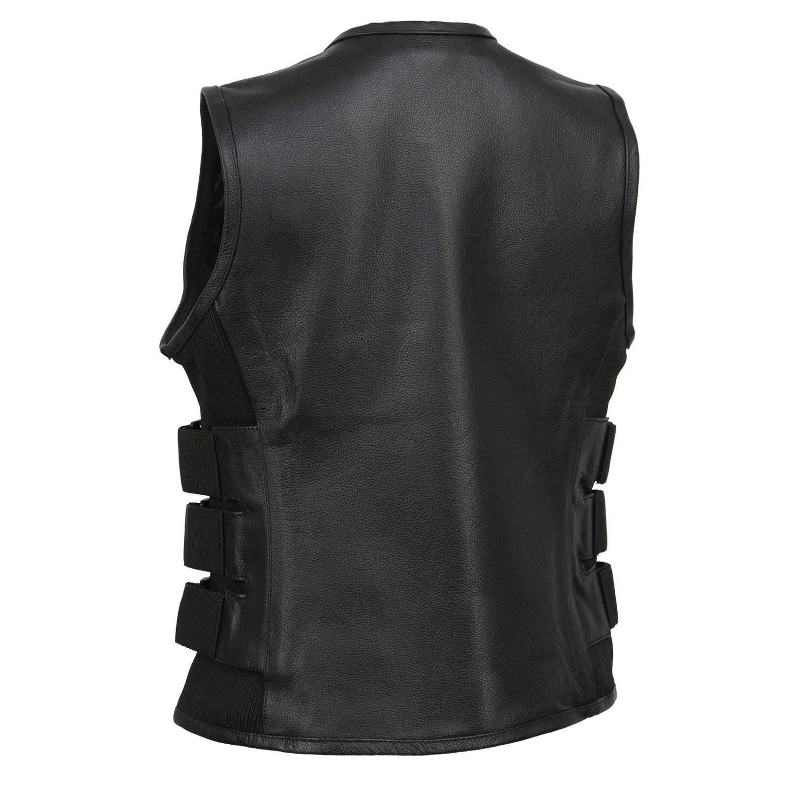 Milwaukee Leather MLL4501 Women's Bullet Proof Style Swat Rider Leather Vest W/ Single Panel Back for Club Patches