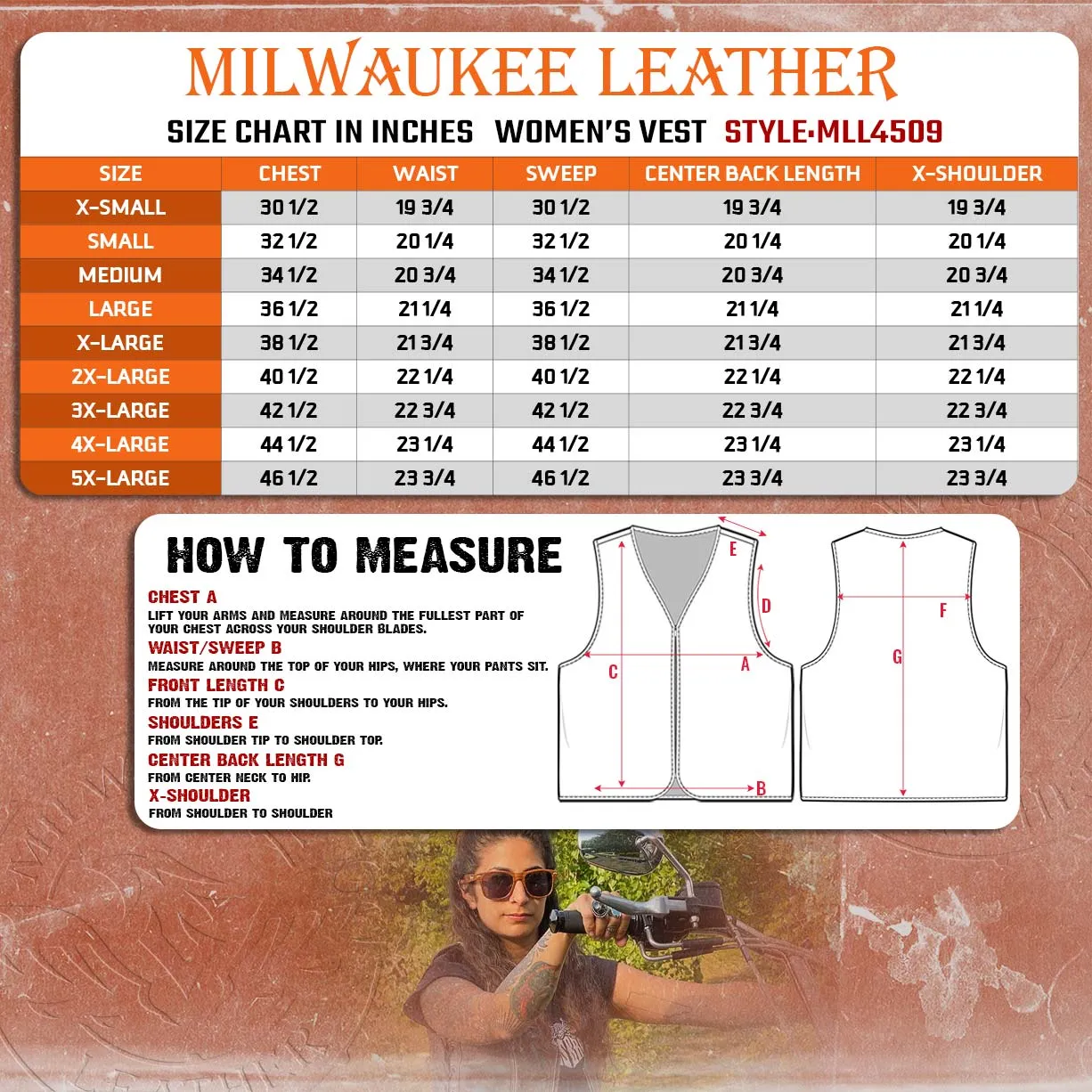 Milwaukee Leather Women's Smoocher Vintage Two Tone Crazy Horse Brown