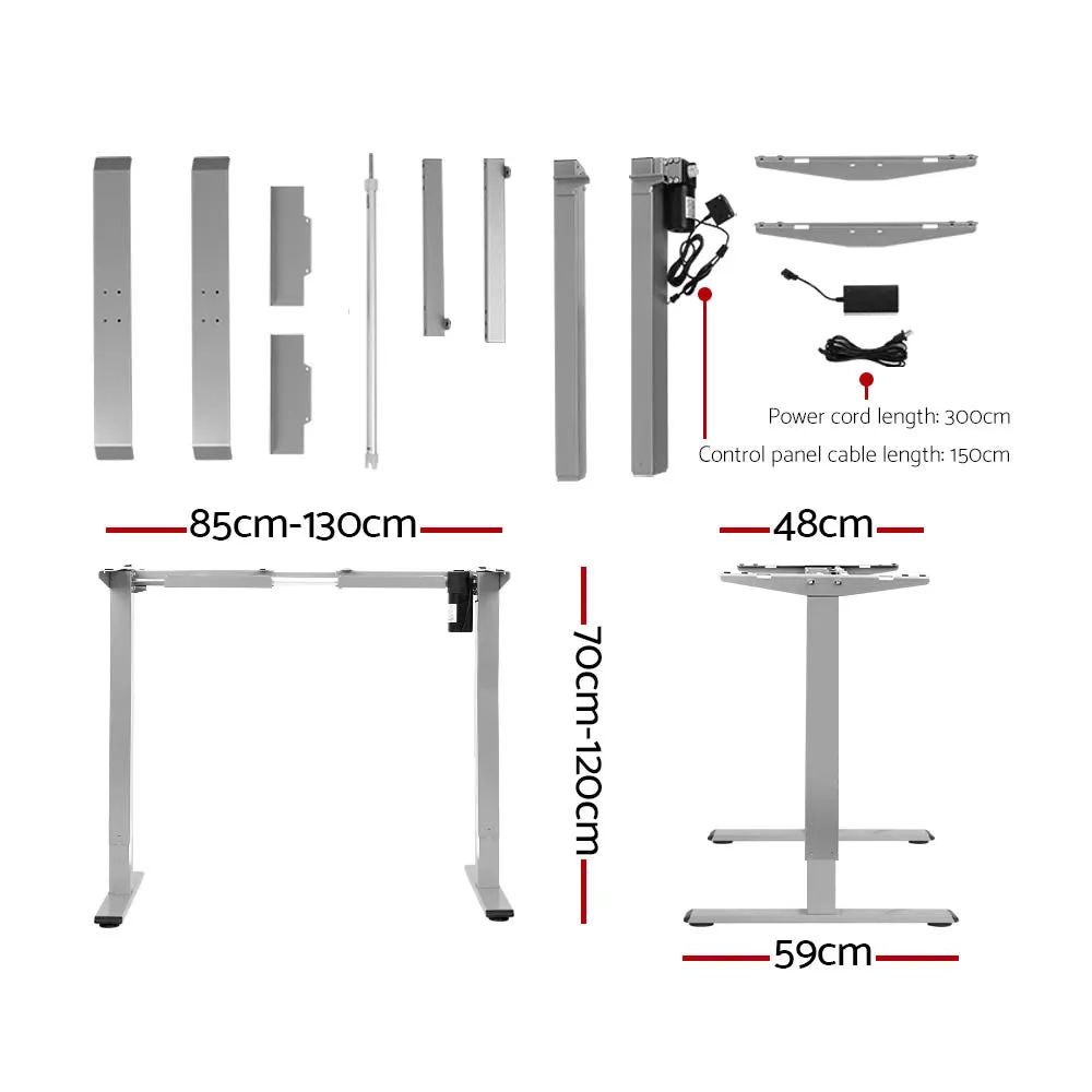 Motorised Height-Adjustable Standing Desk 120CM Black Artiss