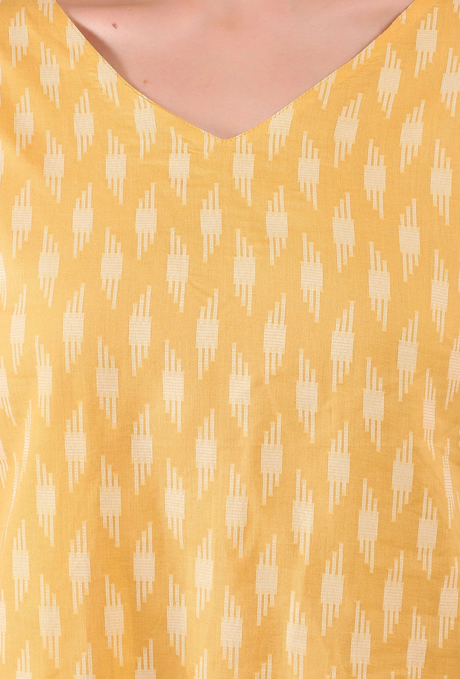 Mustard Yellow Woven Cotton Dress