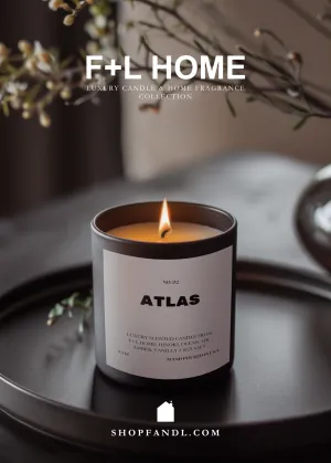 No. 02 Atlas 8oz Soy Luxury Candle from F L Home