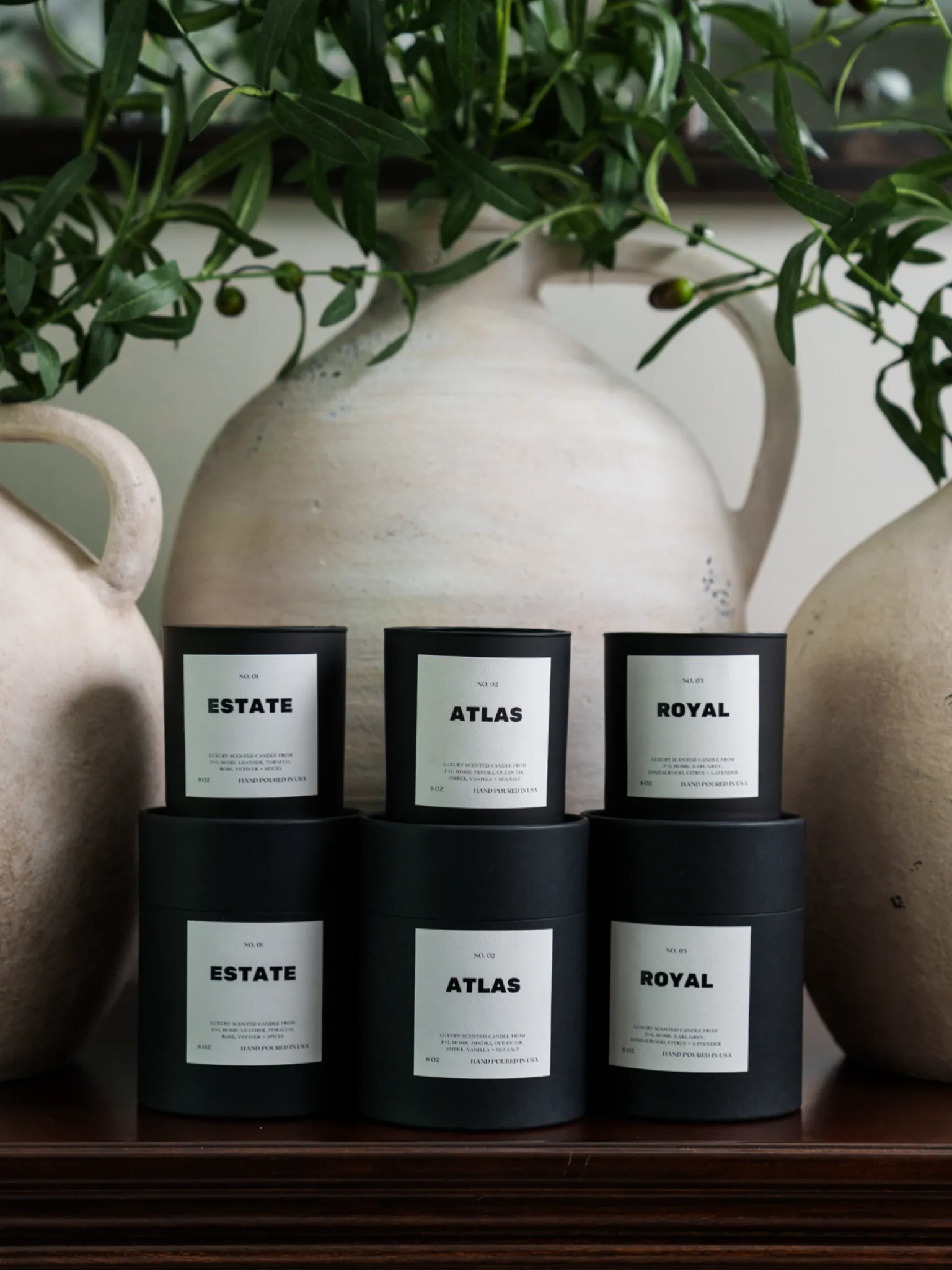 No. 02 Atlas 8oz Soy Luxury Candle from F L Home