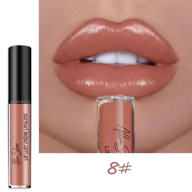 Nude Shiny Liquid Lip Glaze Matte Glitter Shimmer Moisturizing Lip Gloss Long-lasting Lipstick