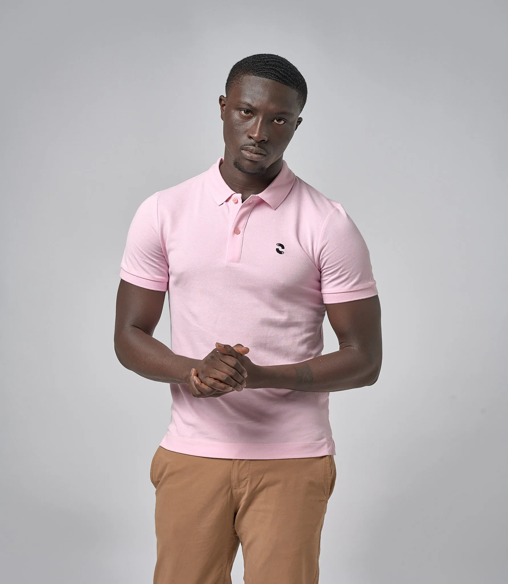 Omnitau Men's Prime Organic Cotton Short Sleeve Polo Shirt - Cotton Pink