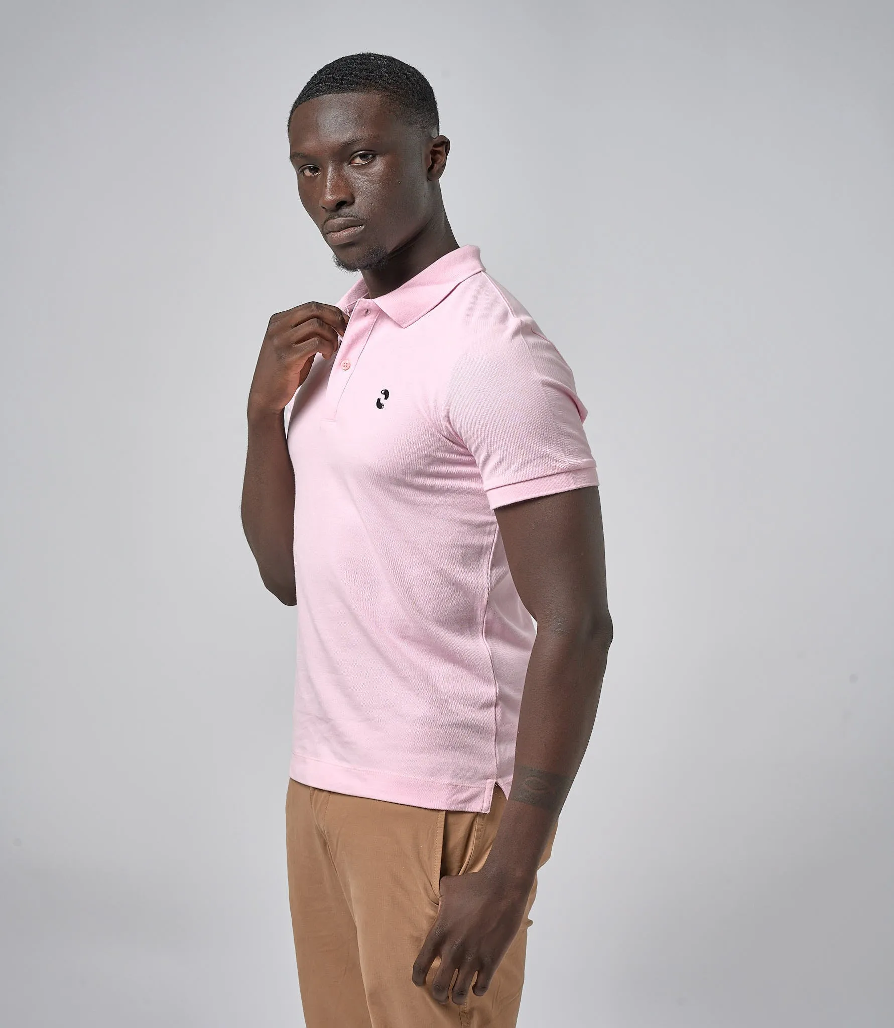 Omnitau Men's Prime Organic Cotton Short Sleeve Polo Shirt - Cotton Pink