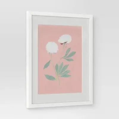 Open Box - (Set of 2) 16" x 20" 'Pink and Blue' Floral Framed Posters - Threshold