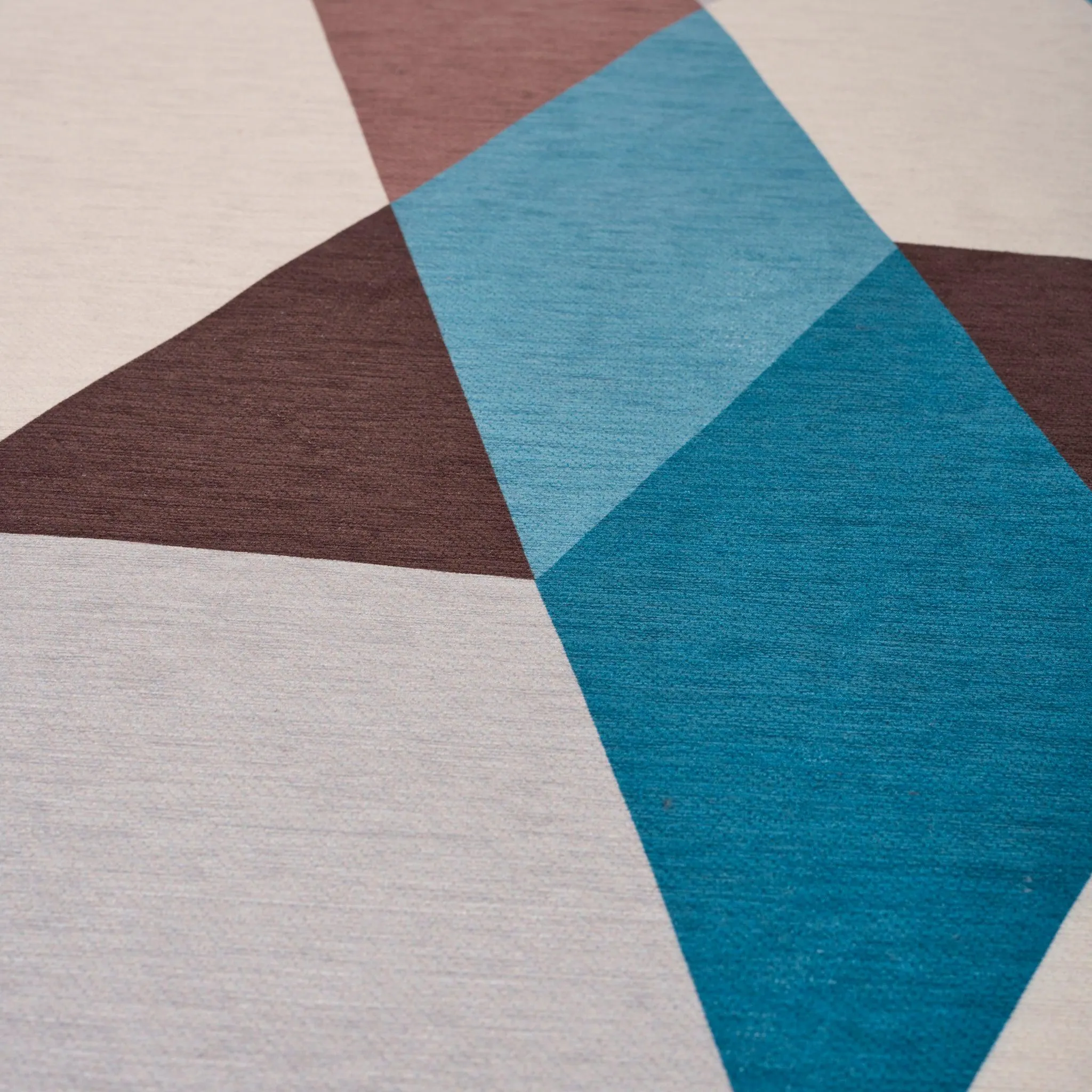 Oslo Geometric Blue, Brown & Cream Rug