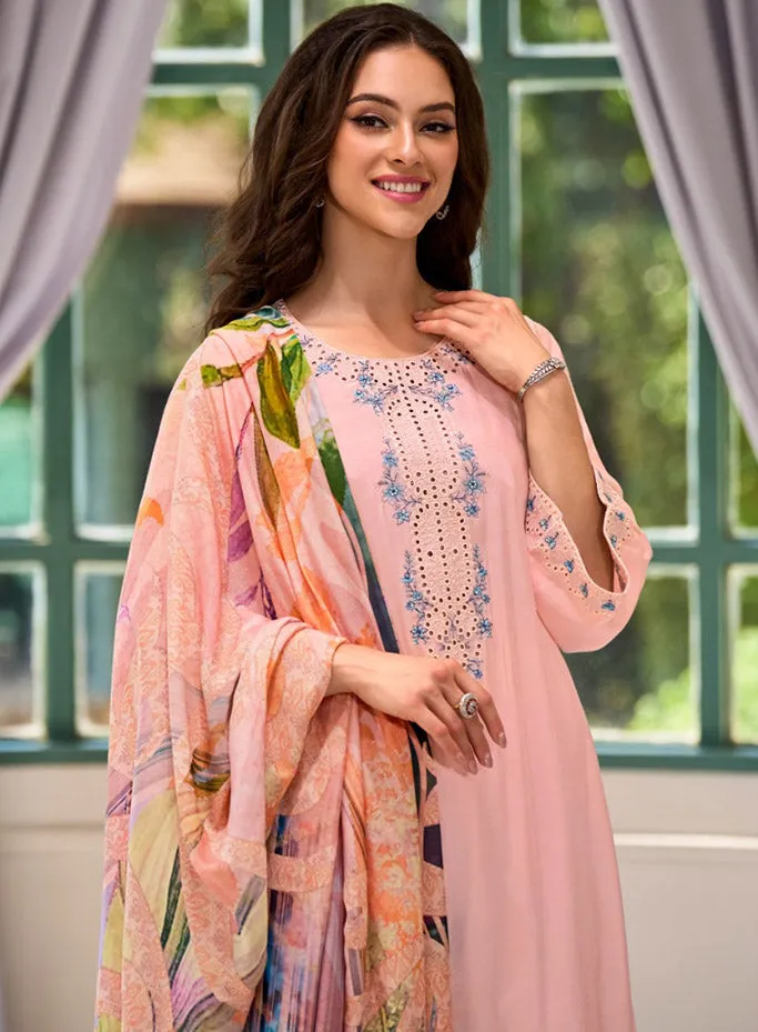 Party Wear Unstitched Muslin Silk Salwar Suit Material for Women