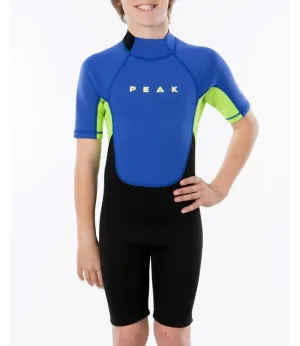 Peak Energy Boys Short Sleeve Springsuit (2023) - Lime/Black