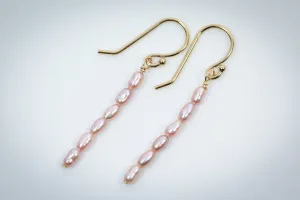 Pink Pearl Drop Earrings