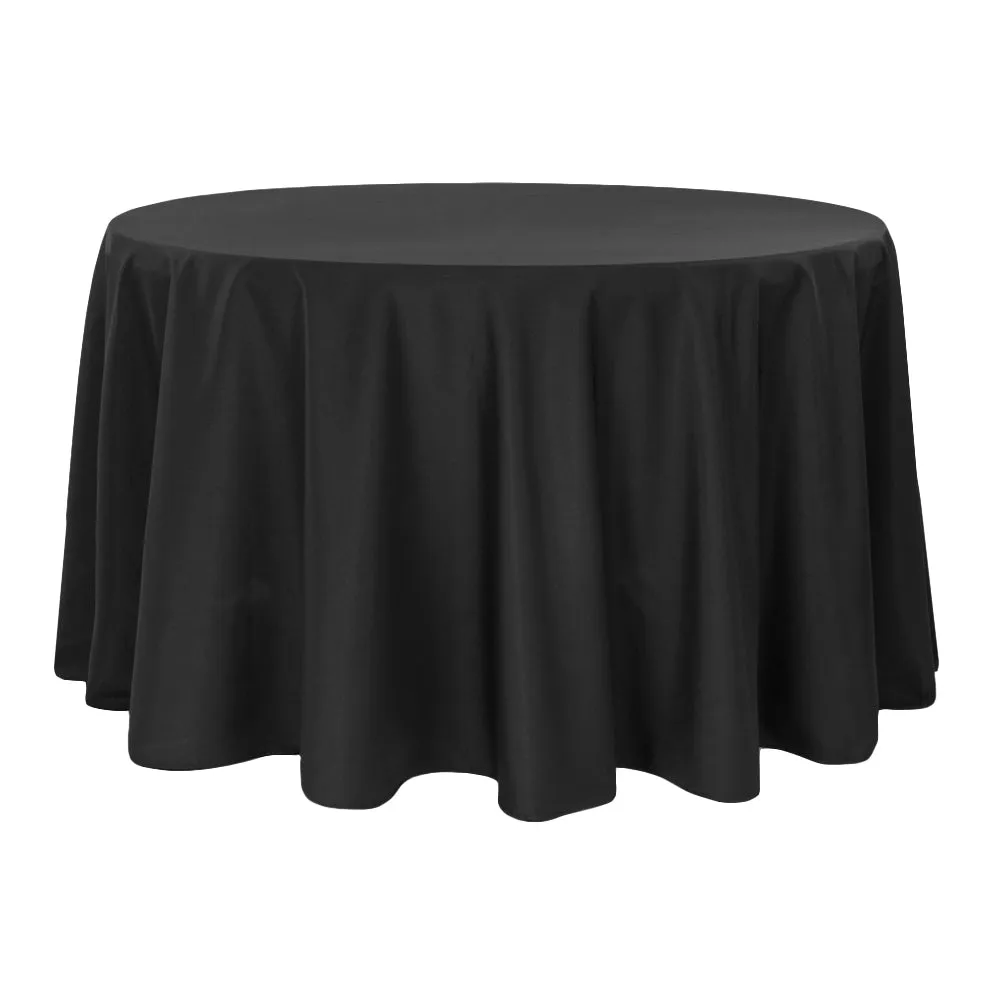 Polyester 108" Round Tablecloth - Black