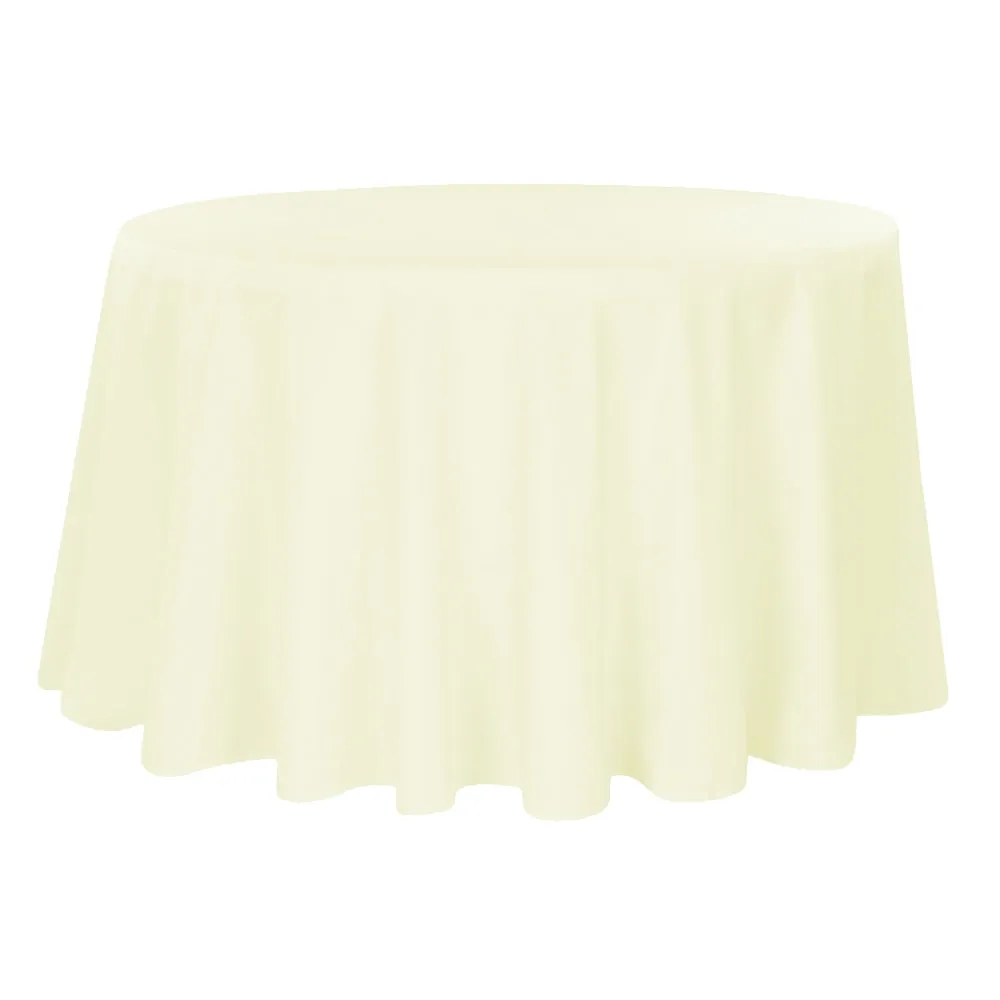 Polyester 120" Round Tablecloth - Ivory