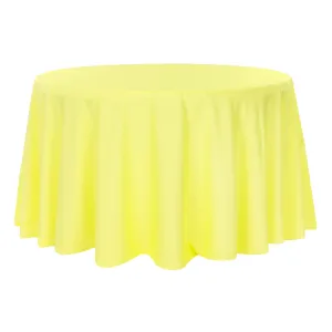 Polyester 120" Round Tablecloth - Yellow