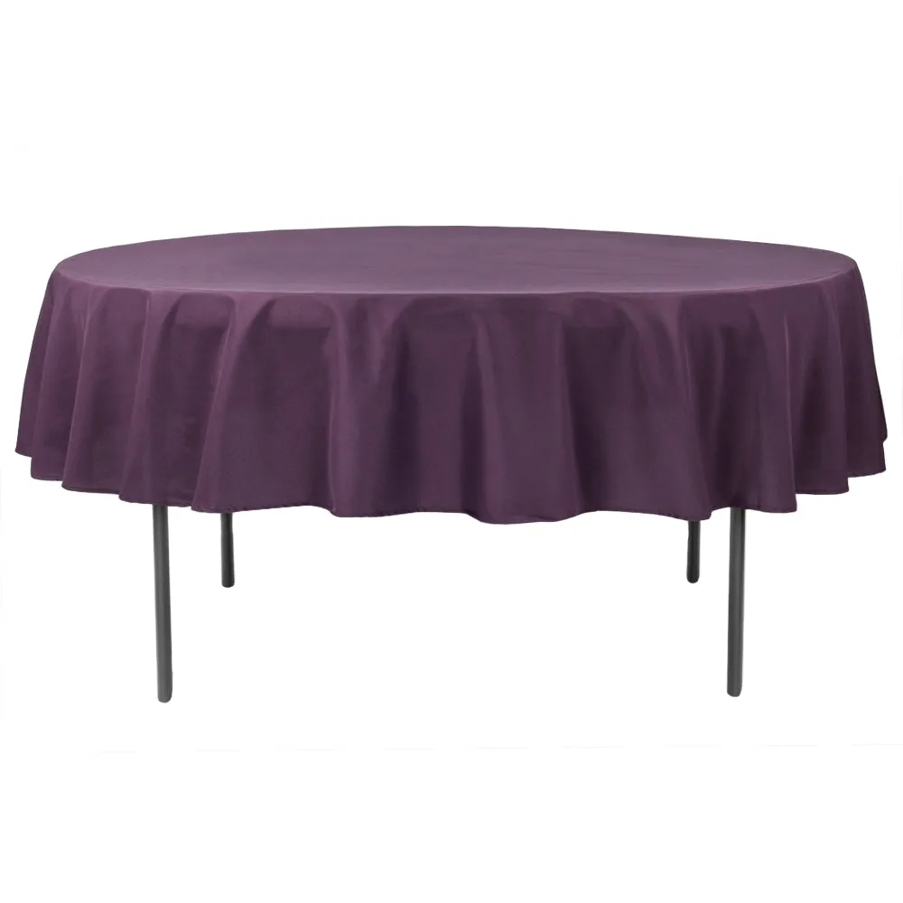 Polyester 90" Round Tablecloth - Eggplant/Plum