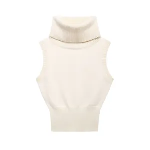 Pre Order: Turtleneck Sleeveless Slim Fit Knitted Vest