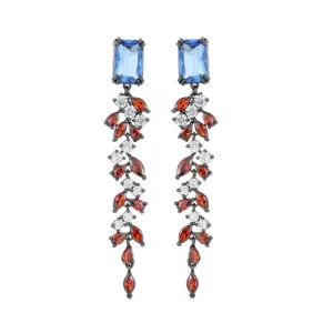 Pre Order:  Zircon Inlaid Leaf Tassel Earrings