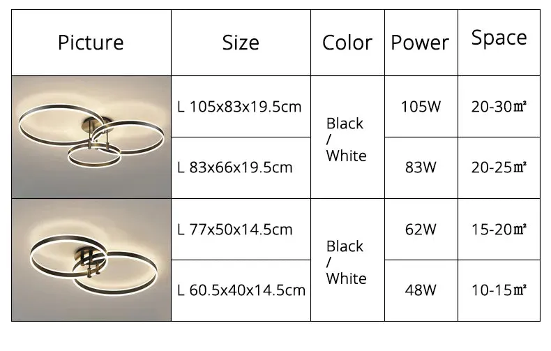 QIYI Allgie LED Acrylic Chandeliers Lighting