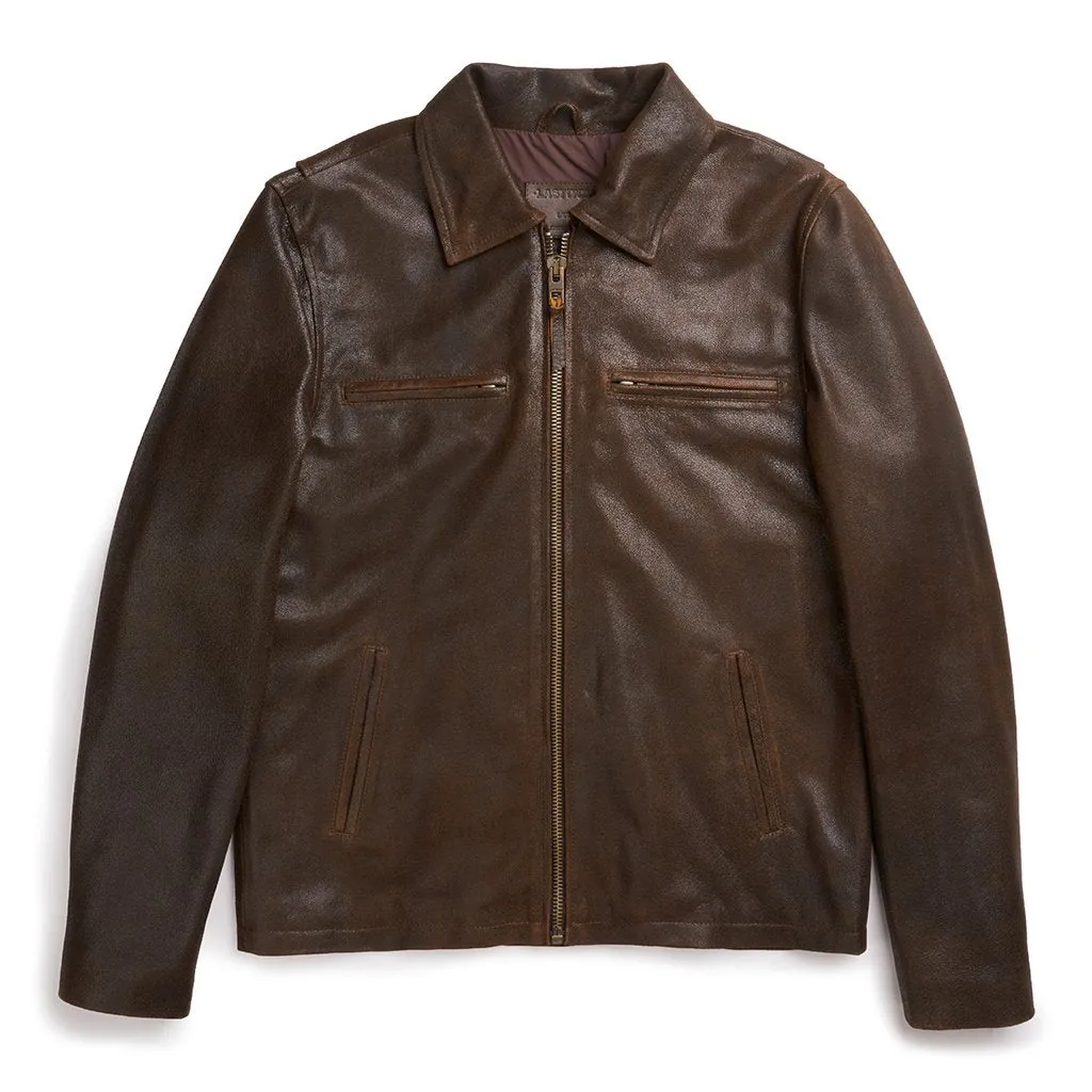 RAINIER MOTO LEATHER JACKET - CRACKED BROWN