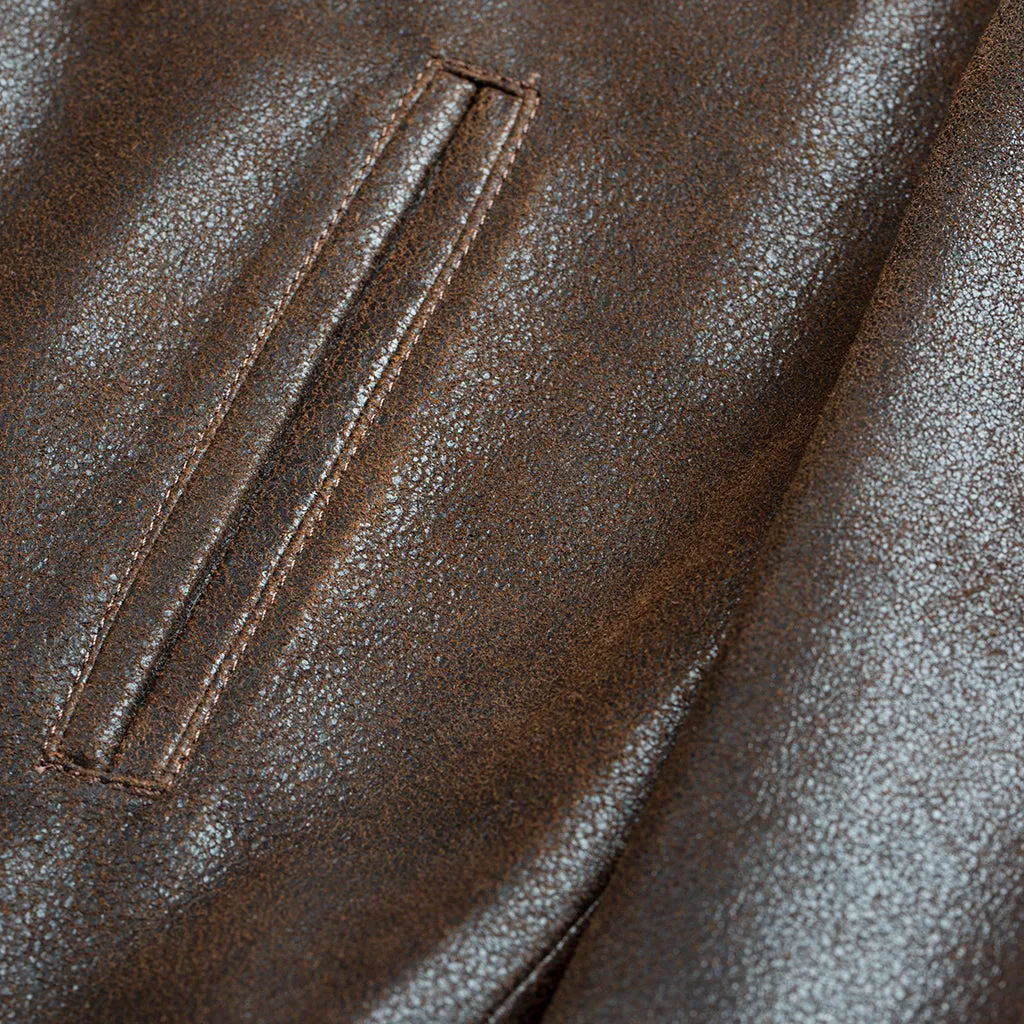 RAINIER MOTO LEATHER JACKET - CRACKED BROWN