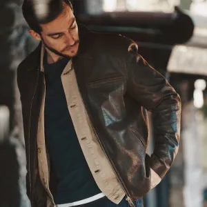 RAINIER MOTO LEATHER JACKET - CRACKED BROWN