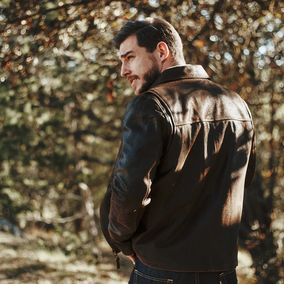 RAINIER MOTO LEATHER JACKET - CRACKED BROWN