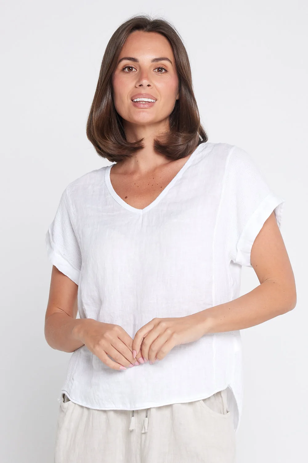 Raquel Linen Top - White