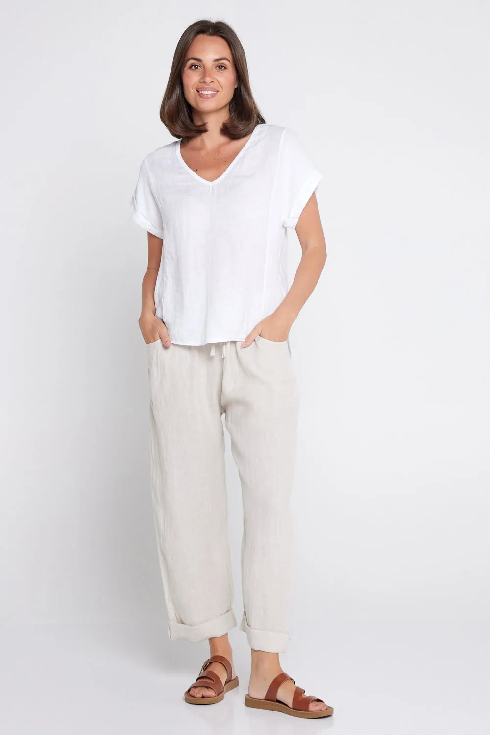 Raquel Linen Top - White