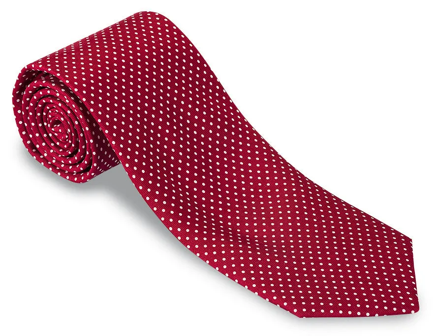 Red/ White Halstead Polka Dot Necktie - F3824