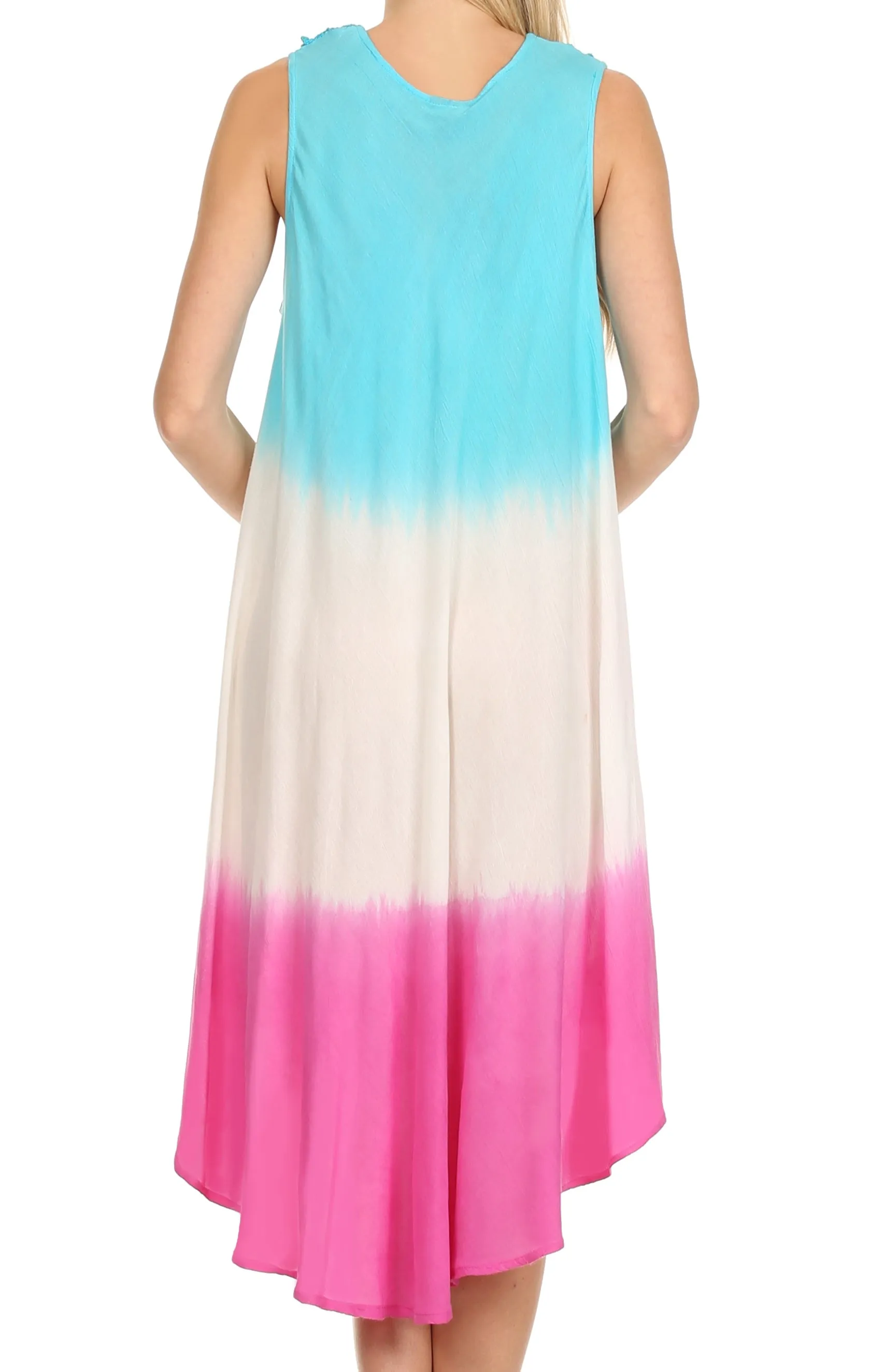 Sakkas Mia Butterfly Color Block Caftan Dress