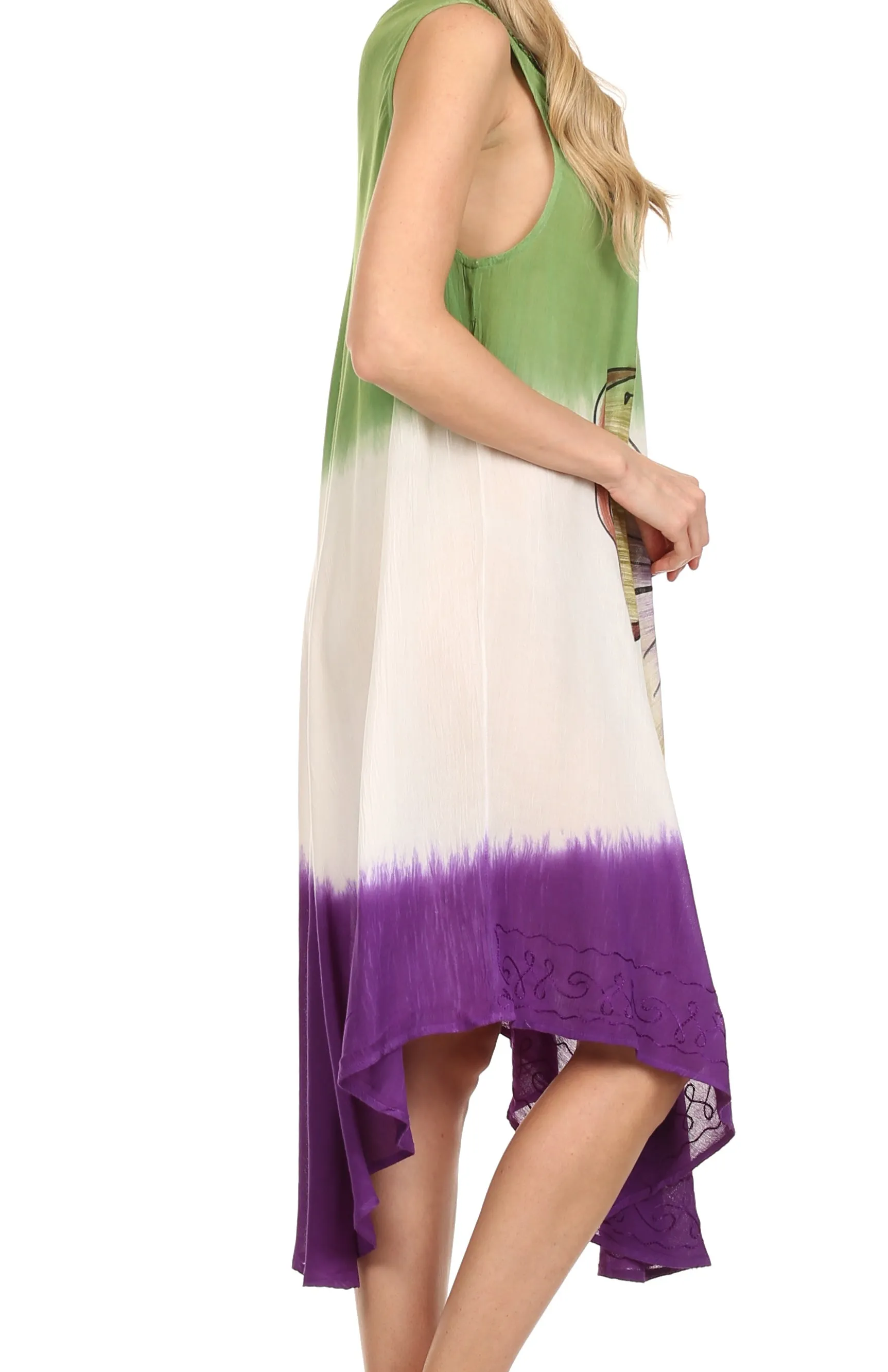 Sakkas Mia Butterfly Color Block Caftan Dress