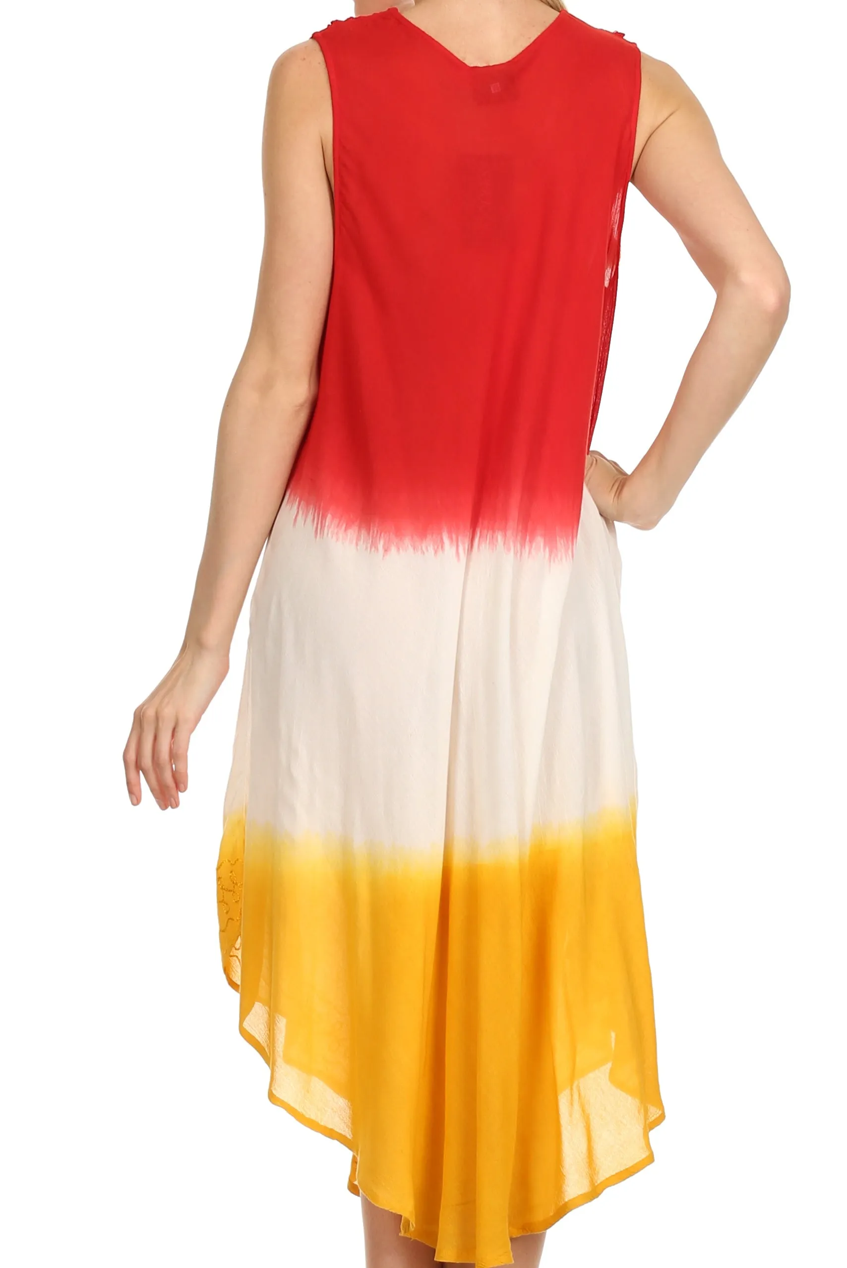 Sakkas Mia Butterfly Color Block Caftan Dress