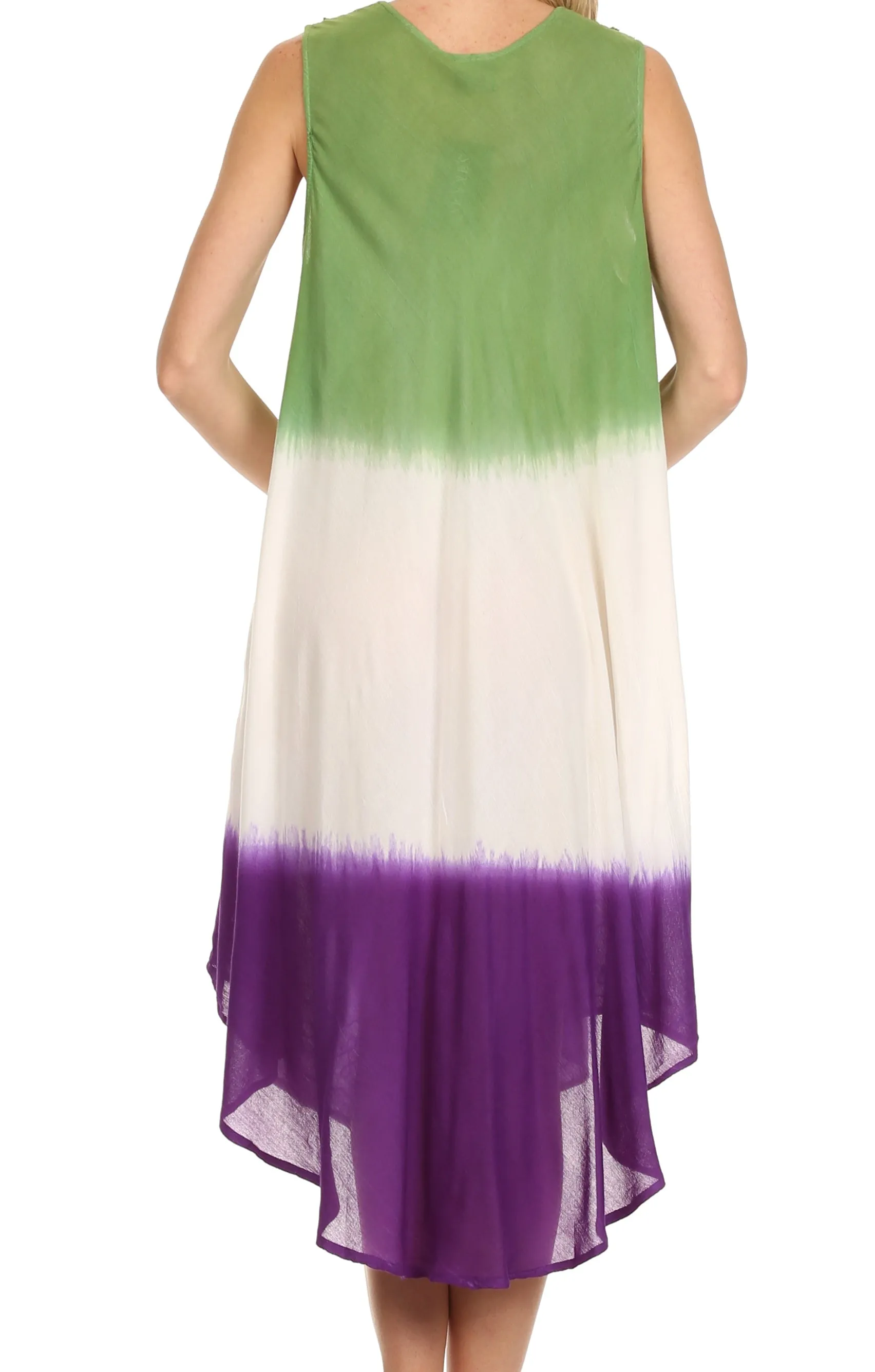 Sakkas Mia Butterfly Color Block Caftan Dress