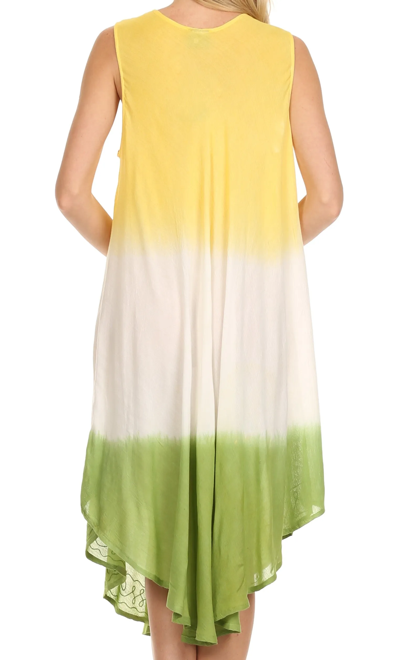 Sakkas Mia Butterfly Color Block Caftan Dress