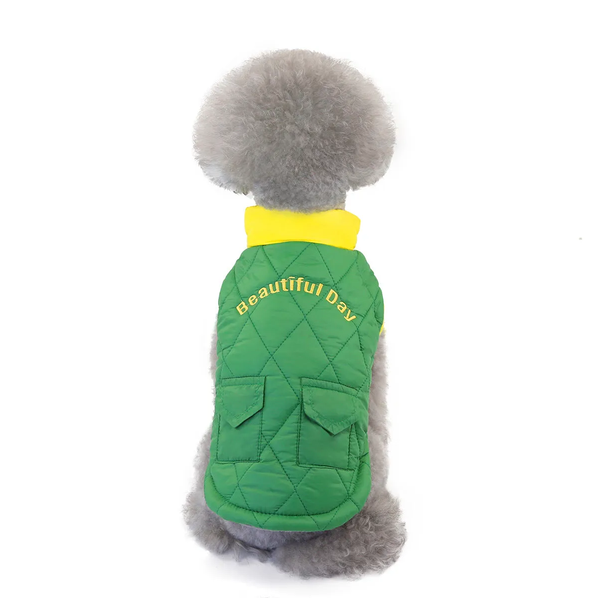 Small dog cotton coat with pocket pet clothing