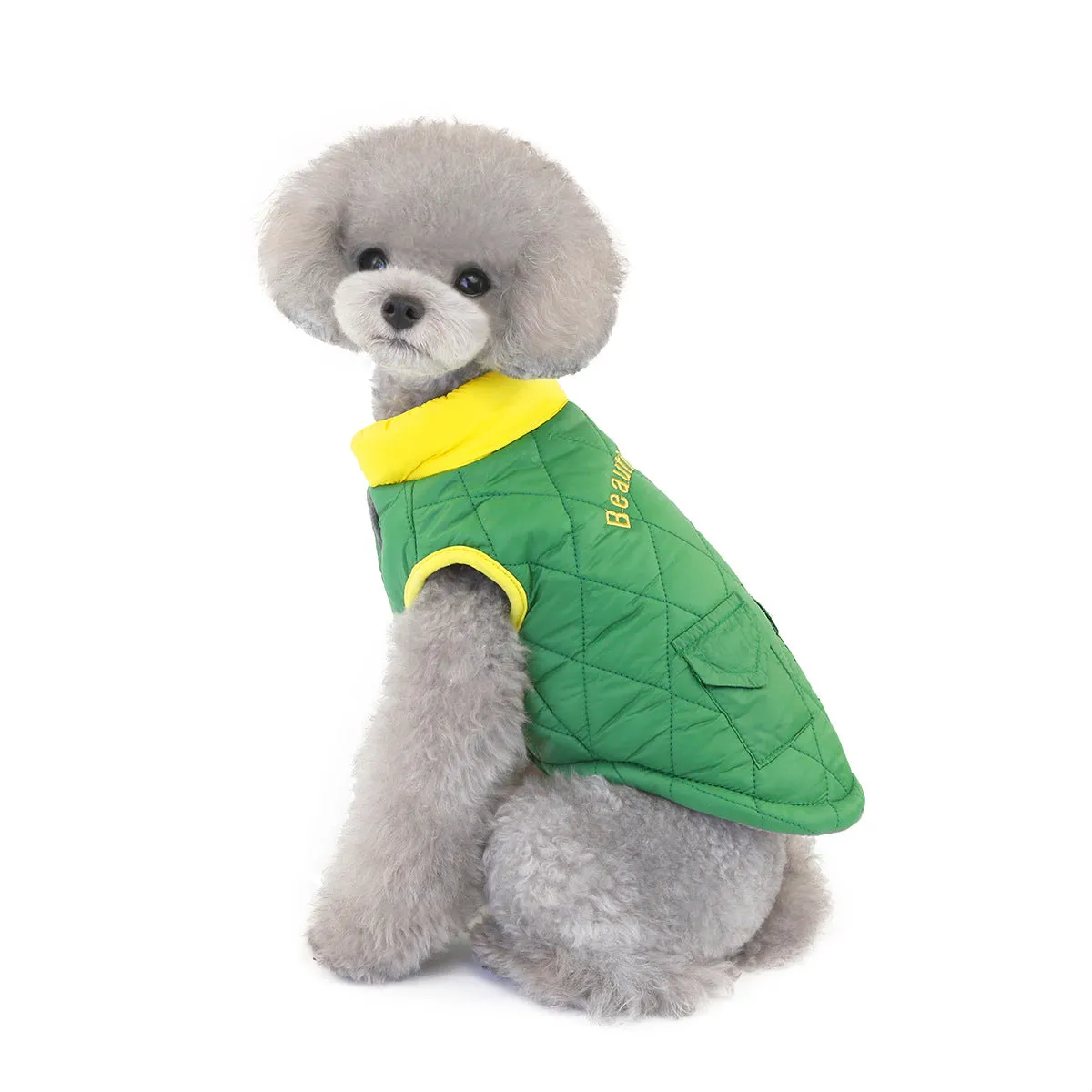 Small dog cotton coat with pocket pet clothing