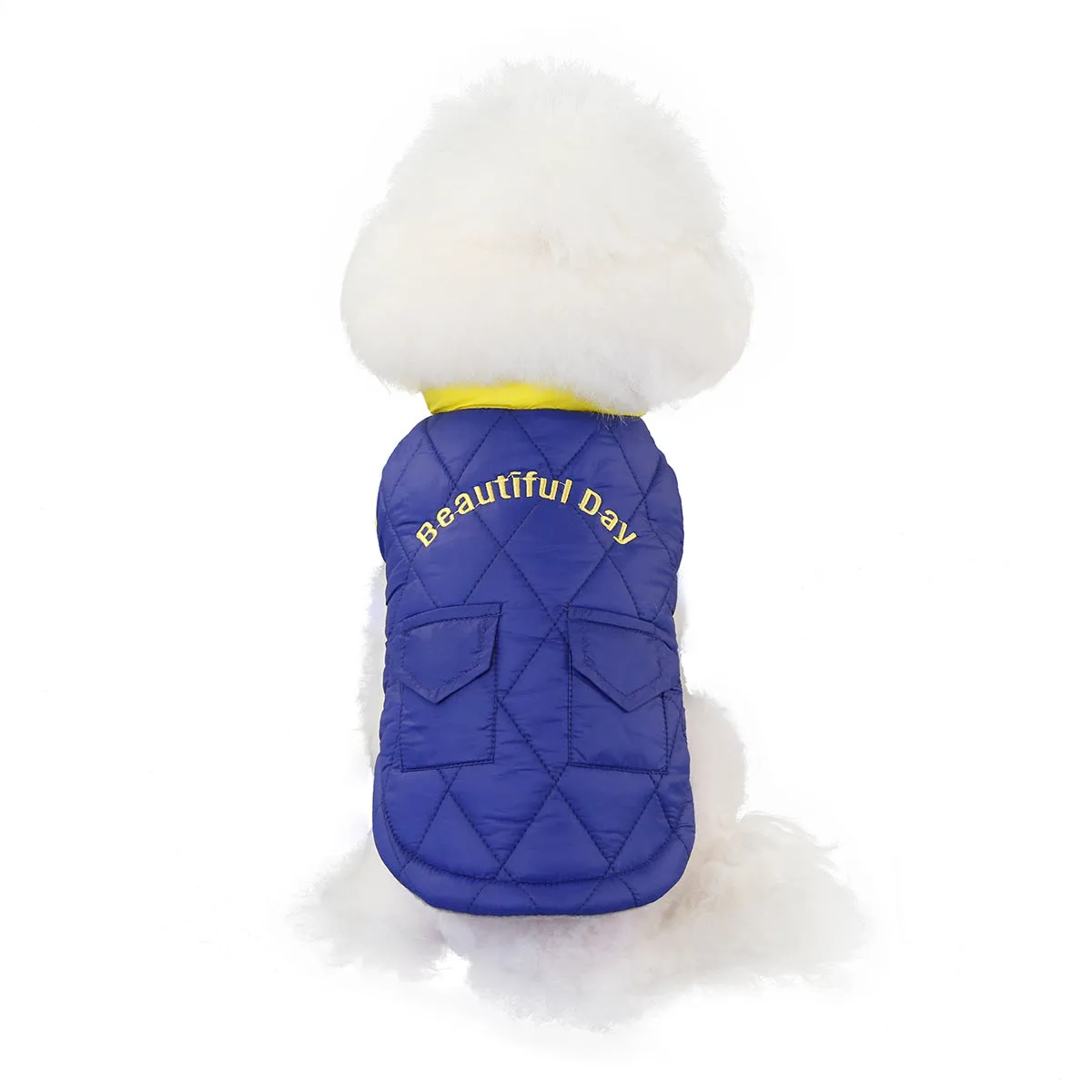 Small dog cotton coat with pocket pet clothing