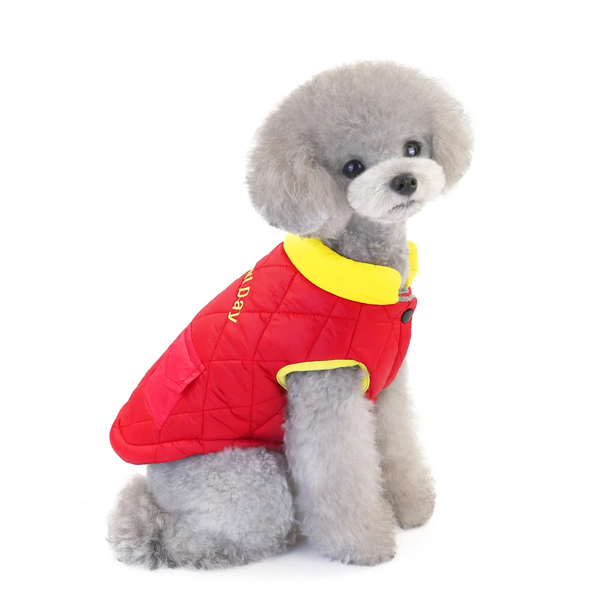 Small dog cotton coat with pocket pet clothing