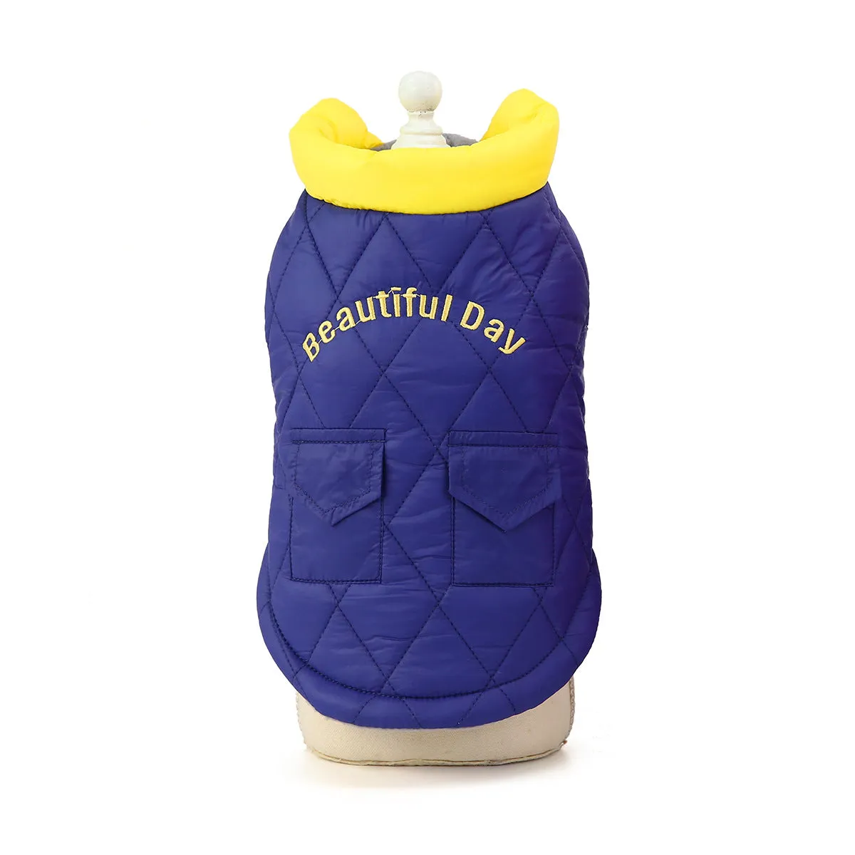 Small dog cotton coat with pocket pet clothing