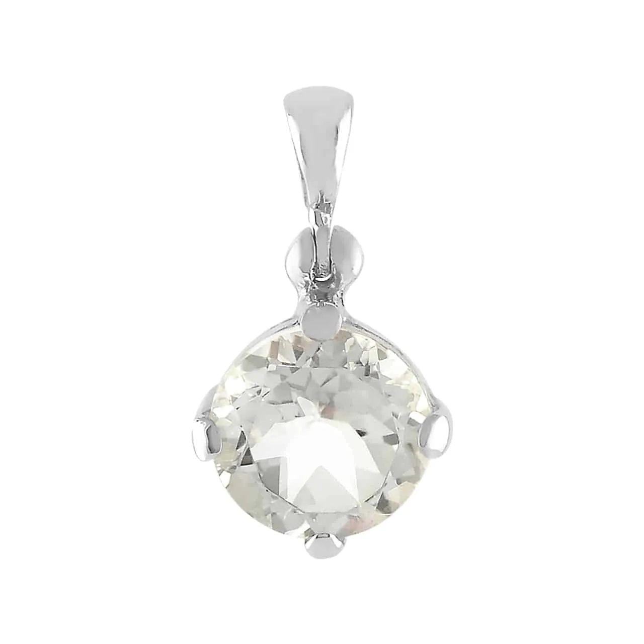 Starborn Danburite Round Faceted Pendant in Sterling Silver